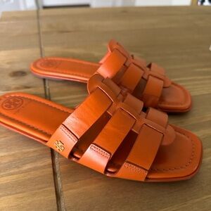 Tory Burch Fisherman Flat Sandals Orange